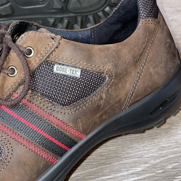 Ecco Gore-Tex Women’s Size 11-11.5/EU 42 Espresso Brown Leather Walking Shoe - Picture 12 of 14